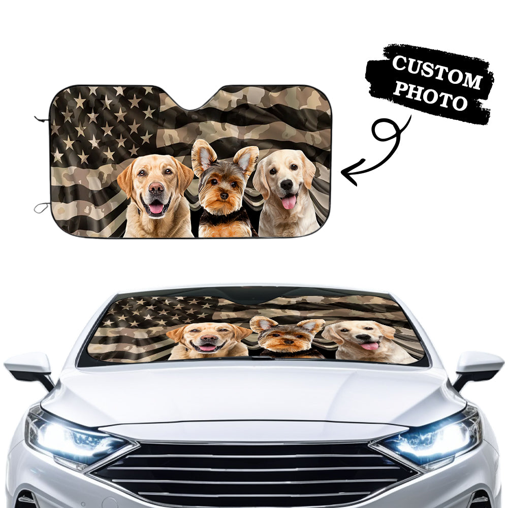 Custom Photo Car Sun Shade Cover Windshield Dog & Cat Personalized Custom Auto Windshield Sunshade, Car Window Protector - Gift For Pet Lovers