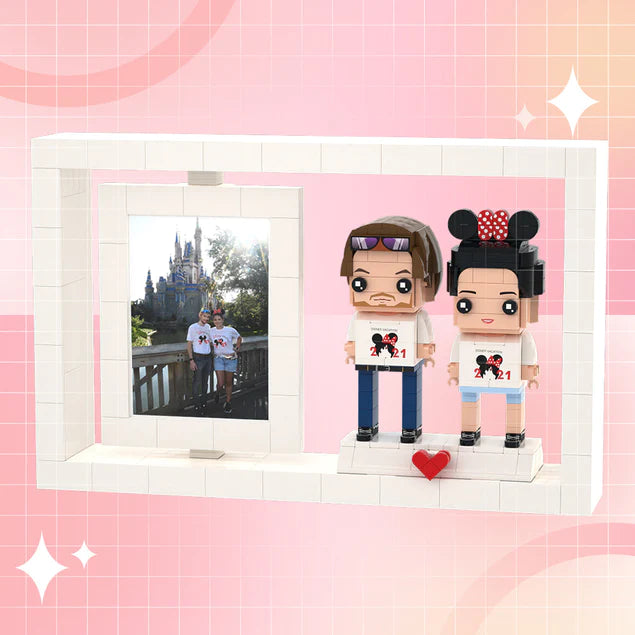 Full Body Customizable 2 People Photo Frame Personalized Interlocking Plastic Toy Exquisite Customization Custom Brick Figures Small Particle Block Brick Me Figures