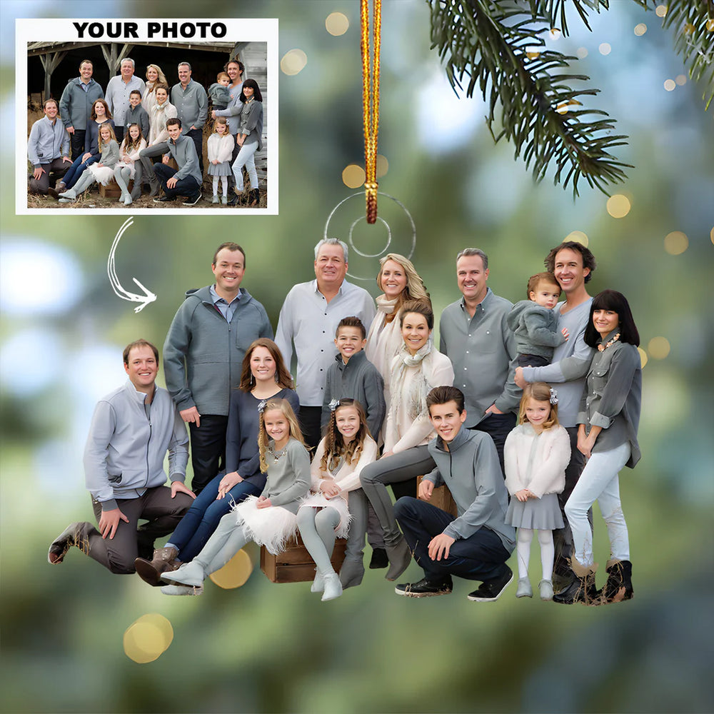 Customized Photo Ornament Family Forever V4 - Personalized Photo Ornament - Christmas Gift For Family Members