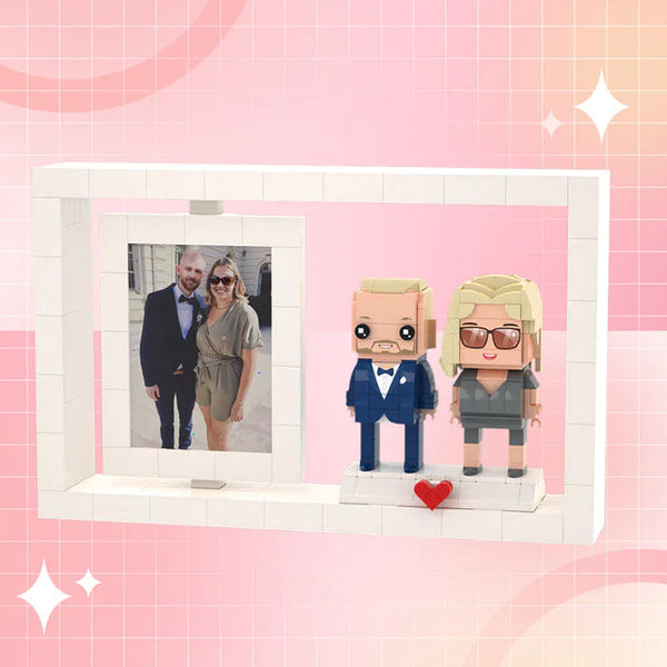 Full Body Customizable 2 People Custom Brick Figures Photo Frame Small Particle Block Personalized Interlocking Plastic Toy Brick Me Figures