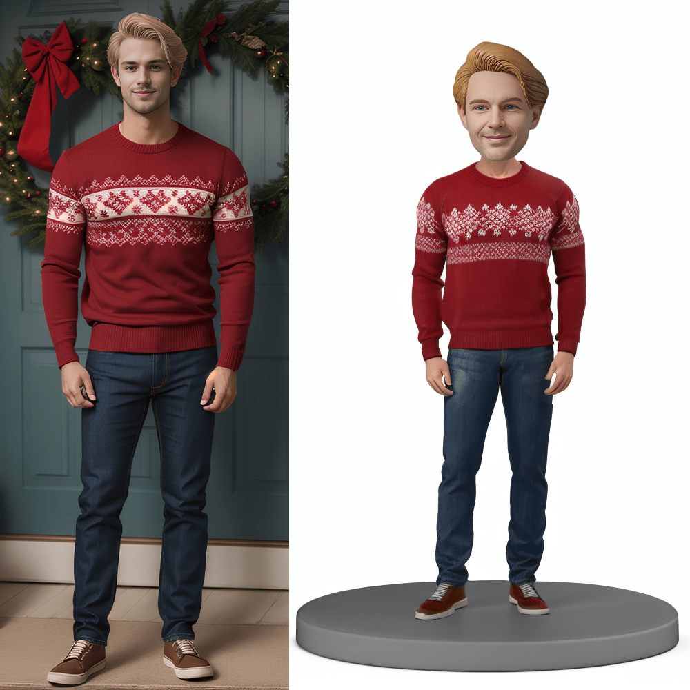 Christmas Gifts for Him Fully Customizable 1 person Custom Bobblehead With Engraved Text