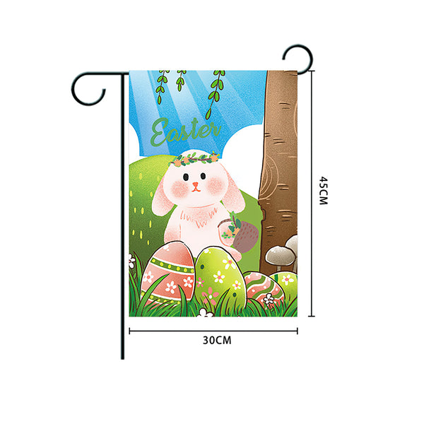 Double-sided Easter Garden Flag Easter Bunny Easter Egg Printing Courtyard Garden Flag