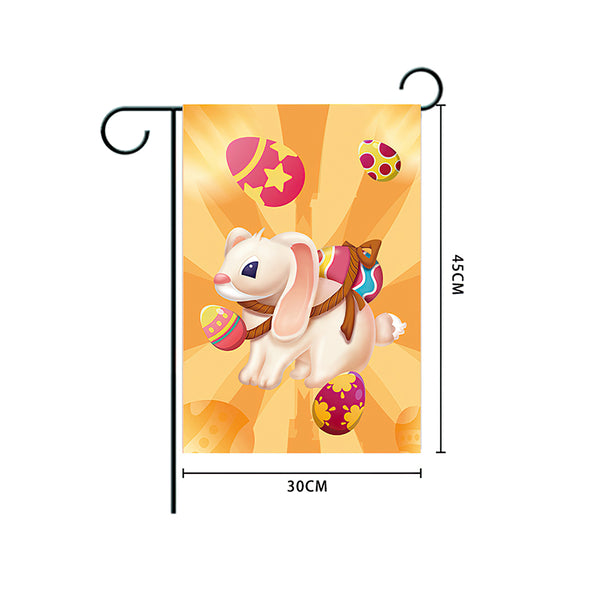 Easter Garden Flag Happy Bunny Easter Egg Double-sided Printing Courtyard Garden Flag