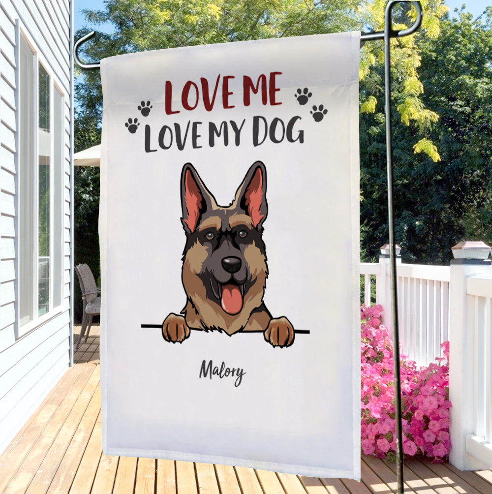 Custom Name Anime Dog Double-sided Garden Flag Home Decoration