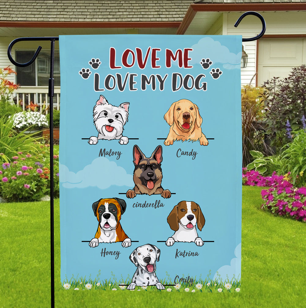 Custom Name Anime Dog Double-sided Garden Flag Home Decoration