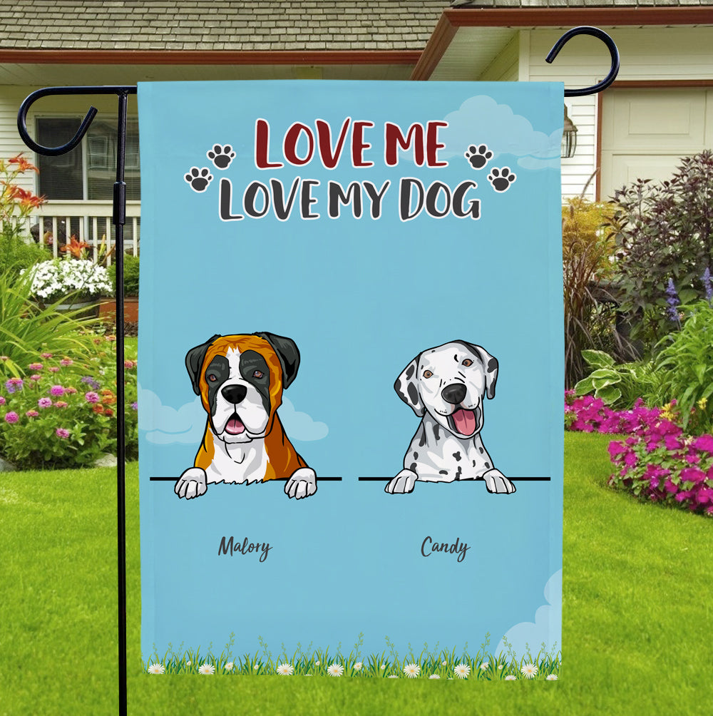 Custom Name Garden Flag With Personalized Choose Multiple Dogs Number