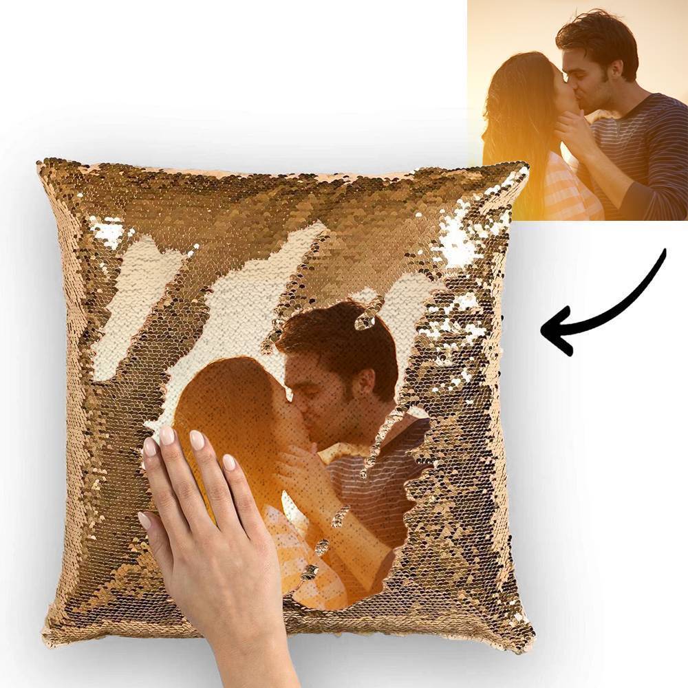 Custom Photo Magic Sequins Pillow Multicolor Shiny 15.75''*15.75''