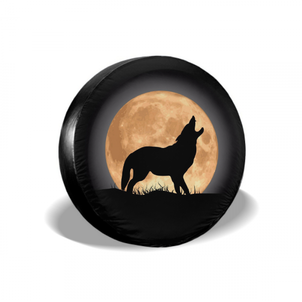 Wolves Under the Moon Spare Tire Cover For Jeep/RV/Camper/SUV