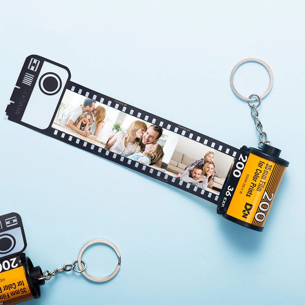 Custom Colorful Camera Roll Keychain - Family-Test