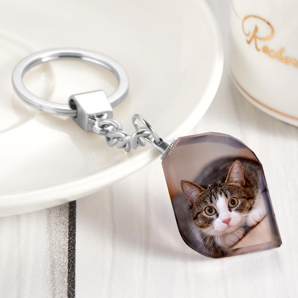 Custom Crystal Photo Keychain - Irregular