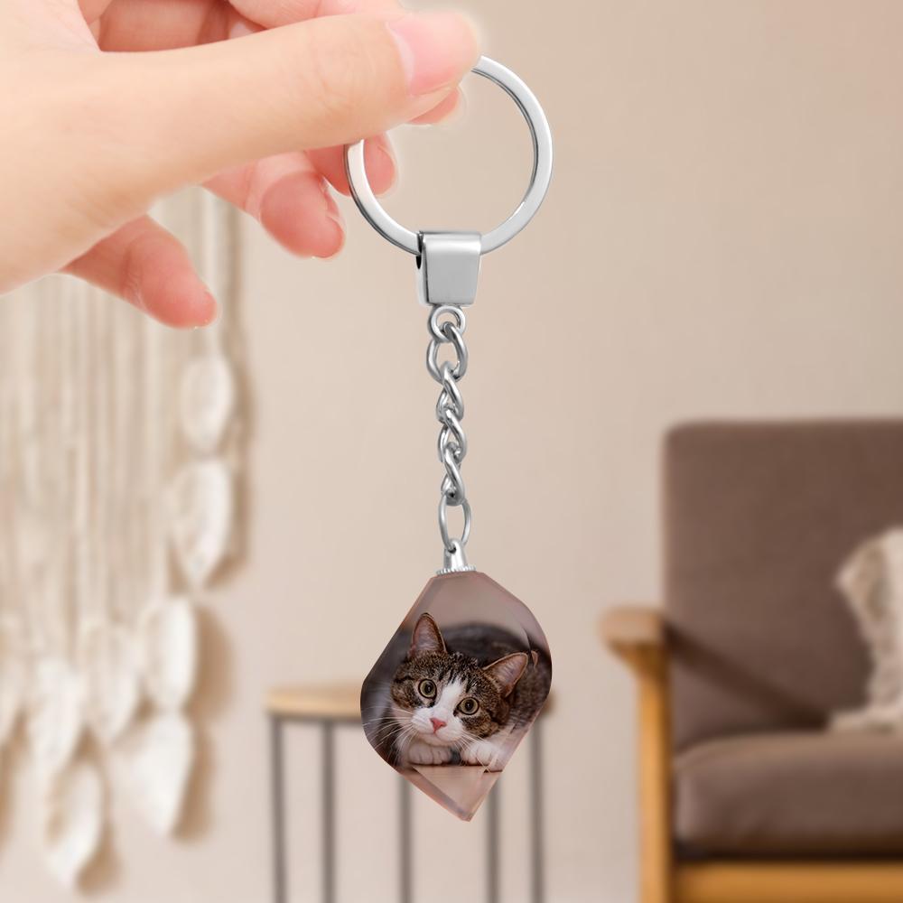 Custom Crystal Photo Keychain - Irregular