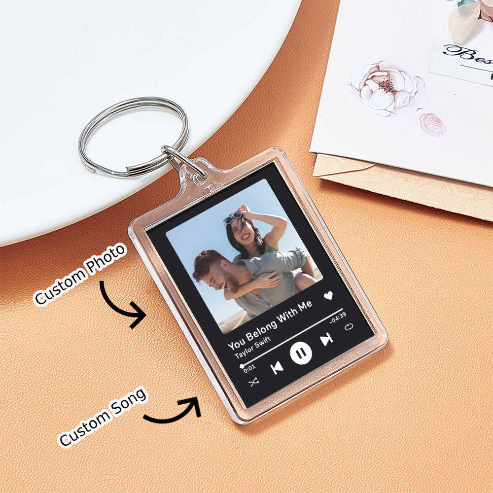 Custom Spotify Music Keychain Tap to Play NFC Tag Keychain Unique Gift for Lover